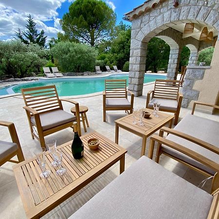 Maison Pour 12P, Piscine A Debordement Chauffee D'Avril A Octobre Inclus Ruoms Dış mekan fotoğraf