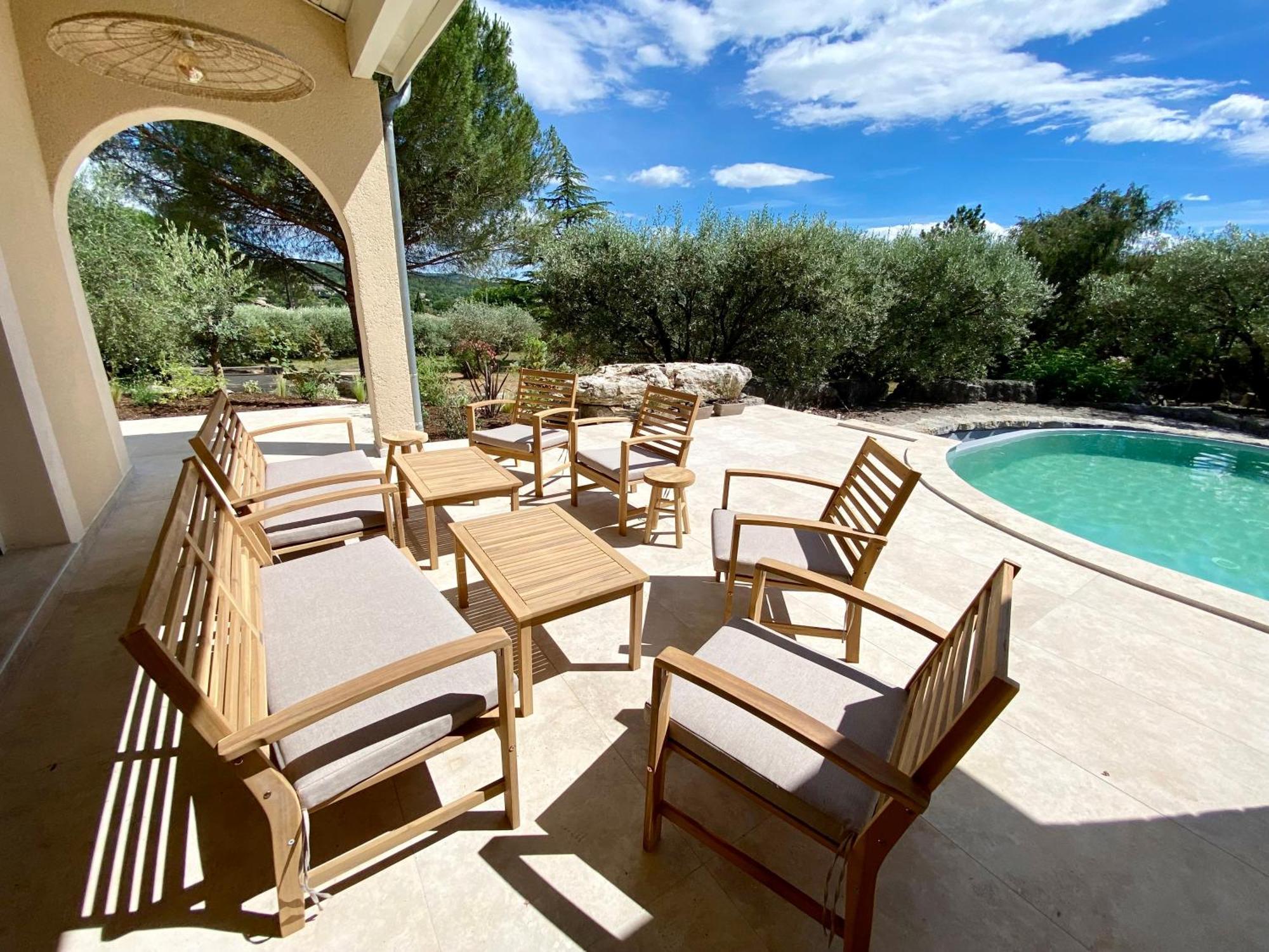 Maison Pour 12P, Piscine A Debordement Chauffee D'Avril A Octobre Inclus Ruoms Dış mekan fotoğraf