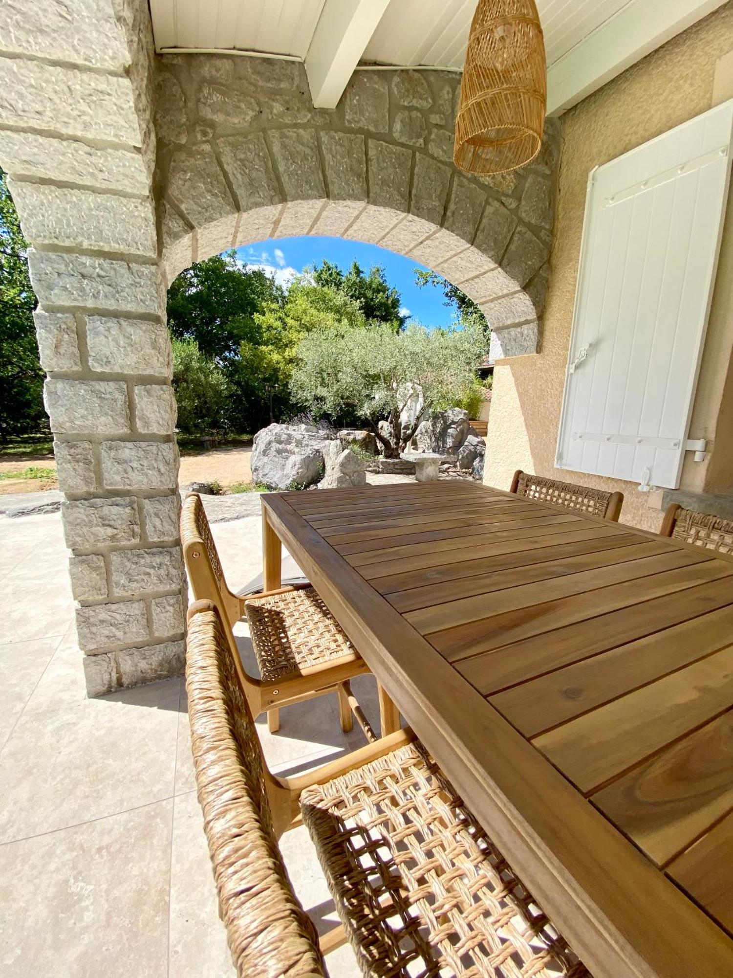 Maison Pour 12P, Piscine A Debordement Chauffee D'Avril A Octobre Inclus Ruoms Dış mekan fotoğraf