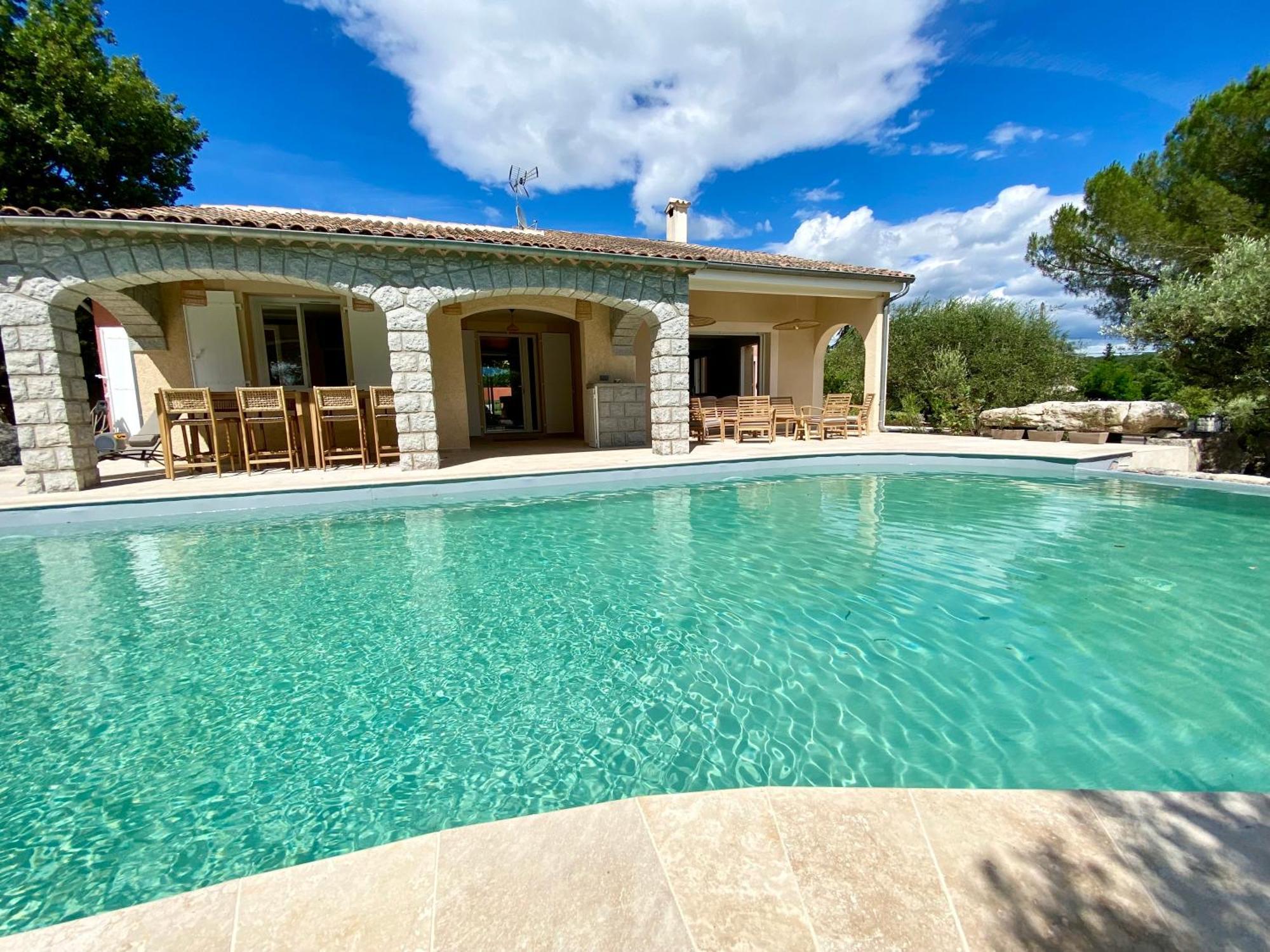 Maison Pour 12P, Piscine A Debordement Chauffee D'Avril A Octobre Inclus Ruoms Dış mekan fotoğraf